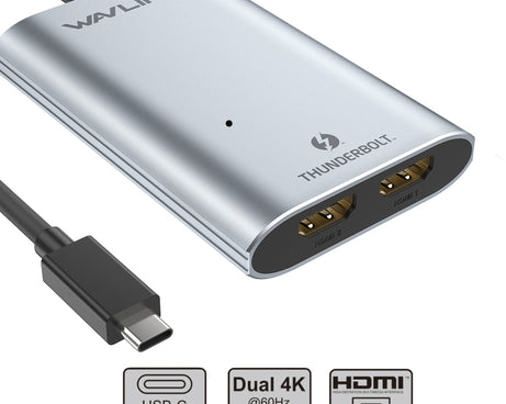 WAVLINK WL-UTA02H Multi-Screen Extender Converter Thunderbolt 3 to Dual HDMI Adapter, WL-UTA02H
