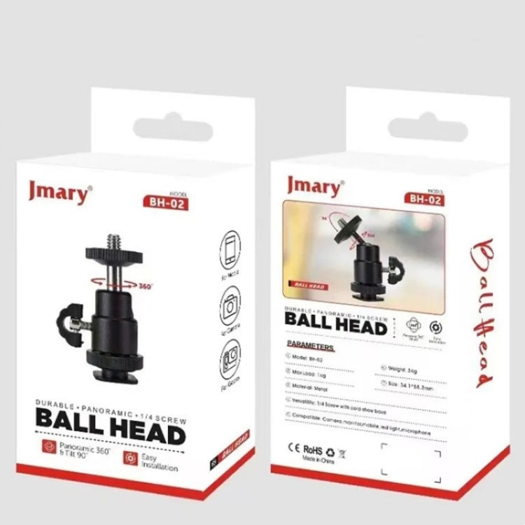 JMARY BH-02 360-Degree Rotating Tripod Ball Head 1/4 Screw Adapter, BH-02