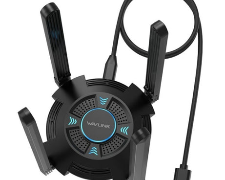 WAVLINK WN695X2 AX5400 USB WiFi 6 Dongle 4 Antennas Receiver Tri-Band Wireless Adapter