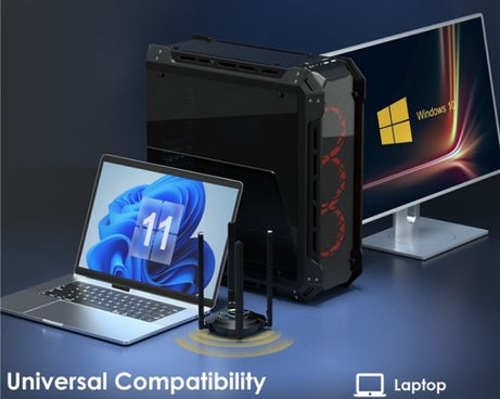 WAVLINK WN695X2 AX5400 USB WiFi 6 Dongle 4 Antennas Receiver Tri-Band Wireless Adapter