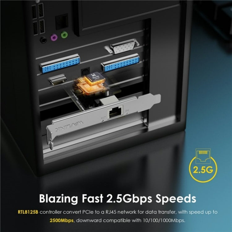 WAVLINK NWP002 2Gbps RTL8125B Chip RJ45 Ethernet Adapter Pcie Network Card, NWP002