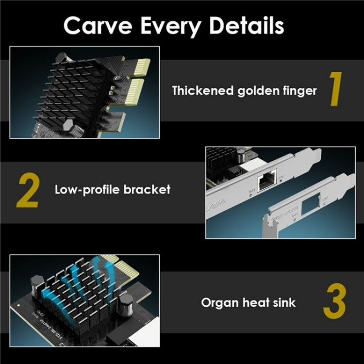 WAVLINK NWP002 2Gbps RTL8125B Chip RJ45 Ethernet Adapter Pcie Network Card, NWP002