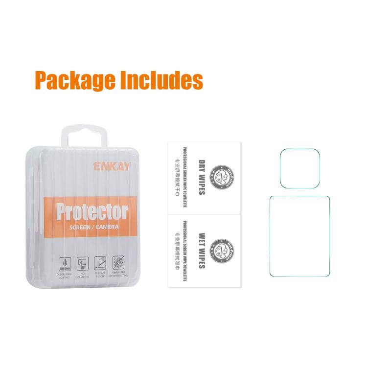 ENKAY 0.2mm 9H Tempered Glass Screen Protector Front ＆ Back Camera Film