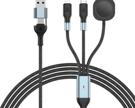 100W PD Fast Charging Date Cable for Phone and Watch, 1.2m 2-in-3, 2m 2-in-3, 1.2m 2-in-2, 2m 2-in-2