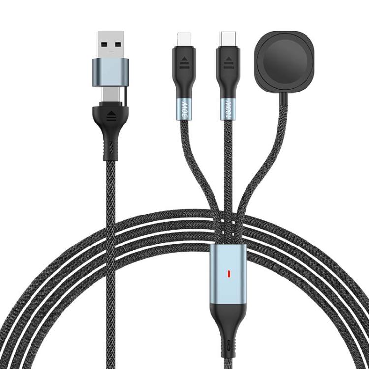 100W PD Fast Charging Date Cable for Phone and Watch, 1.2m 2-in-3, 2m 2-in-3, 1.2m 2-in-2, 2m 2-in-2