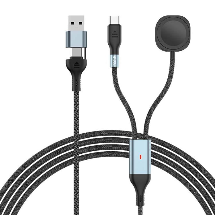 100W PD Fast Charging Date Cable for Phone and Watch, 1.2m 2-in-3, 2m 2-in-3, 1.2m 2-in-2, 2m 2-in-2