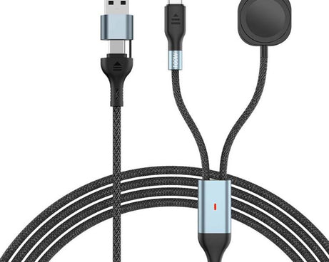 100W PD Fast Charging Date Cable for Phone and Watch, 1.2m 2-in-3, 2m 2-in-3, 1.2m 2-in-2, 2m 2-in-2