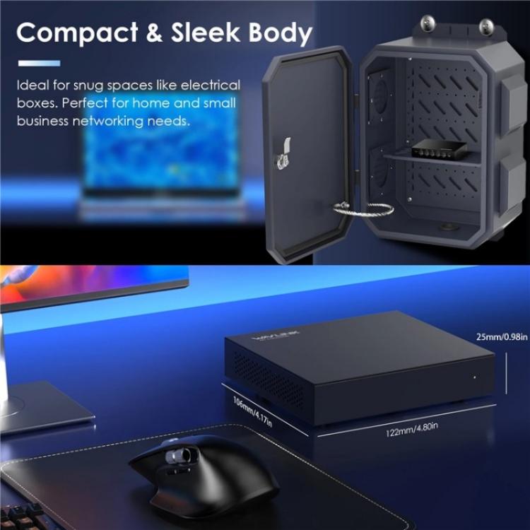 WAVLINK WN701AE IEEE 802.3AF / AT Auto-Discovery Centralized AP Management Poe Switch