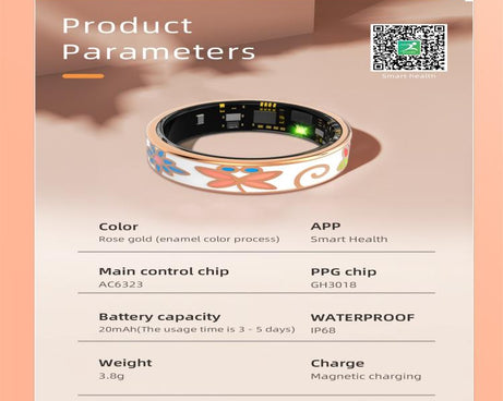 R18 SIZE 6 Smart Ring, Support Heart Rate / Blood Oxygen / Sleep / Care For Faimilies
