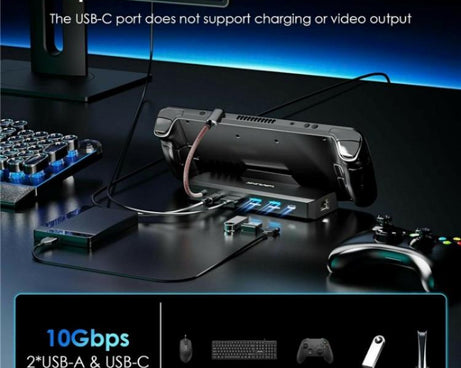 WAVLINK UHP3426 For Steam Deck Gigabit RJ45 100W PD Hub Adapter 6 in 1 Docking Station