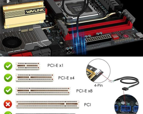 WAVLINK WN675X3-C WiFi 6E Pcie WiFi Network Card Adapter Triple Band AX210 AX5400, WN675X3-C