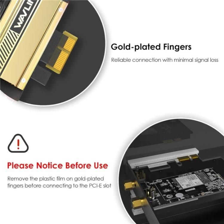 WAVLINK WN675X3-C WiFi 6E Pcie WiFi Network Card Adapter Triple Band AX210 AX5400, WN675X3-C