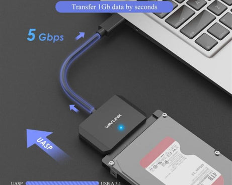 WAVLINK WL-ST345A 5Gbps Data Transfer Converter USB 3.0 to SATA III Hard Drive Adapter