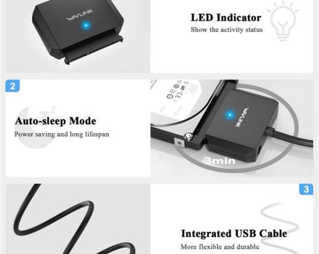 WAVLINK WL-ST345A 5Gbps Data Transfer Converter USB 3.0 to SATA III Hard Drive Adapter