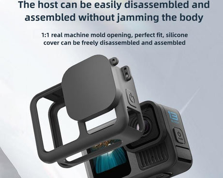 Silicone Protective Case with Wrist Strap & Lens Cover & Side Interface Cover, For GoPro HERO13 Black