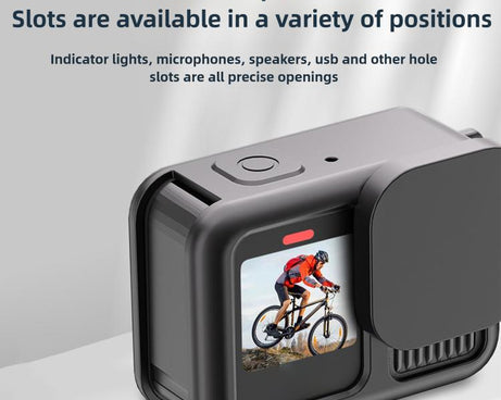 Silicone Protective Case with Wrist Strap & Lens Cover & Side Interface Cover, For GoPro HERO13 Black