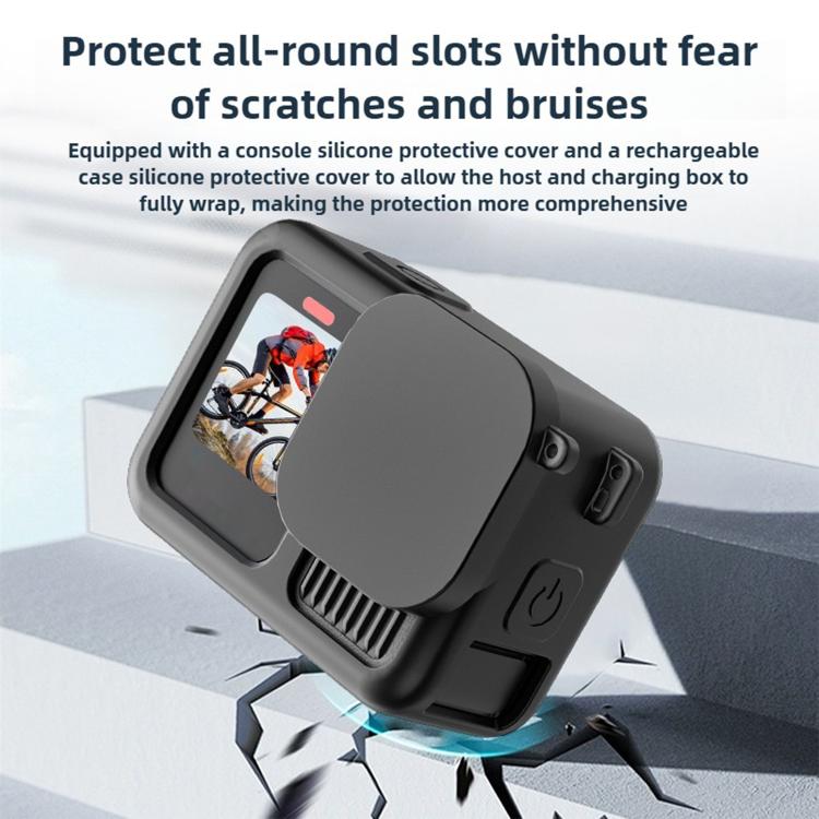 Silicone Protective Case with Wrist Strap & Lens Cover & Side Interface Cover, For GoPro HERO13 Black