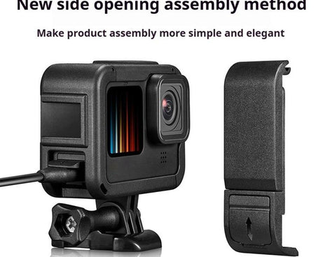 Dual Cold Shoes Frame Expansion PA Cage with Side Interface Cover, For GoPro HERO13 Black / HERO12 Black