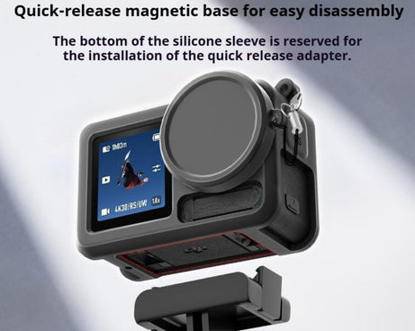 Soft Silicone Shockproof Protective Case Cover with Lens Cap, For DJI Action 5 Pro / 4 / 3