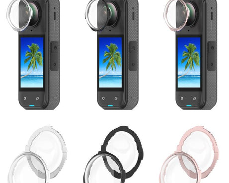 Rotating Optical Tempered Glass Lens Guard Protective Cover, For Insta360 X5, For Insta360 X4