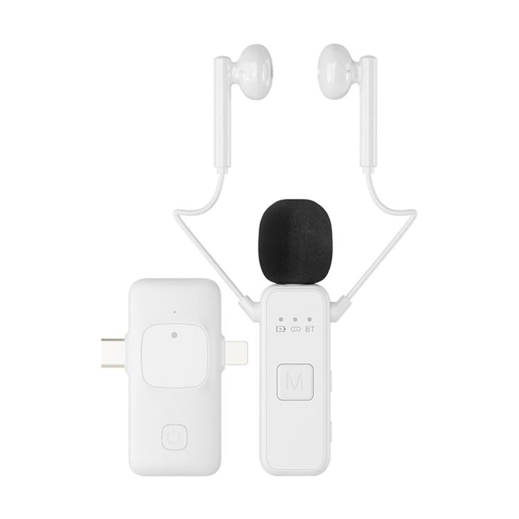 K3 Wireless Lavalier Microphone with Integrated Earphones and 2 in 1 Receiver For Live Streaming / Vlog / Interview