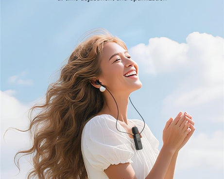 K3 Wireless Lavalier Microphone with Integrated Earphones and 2 in 1 Receiver For Live Streaming / Vlog / Interview