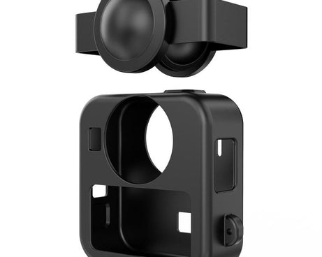 Body Silicone Protective Shell with Dual Lens Caps Cover & Strap & Battery Side Cover