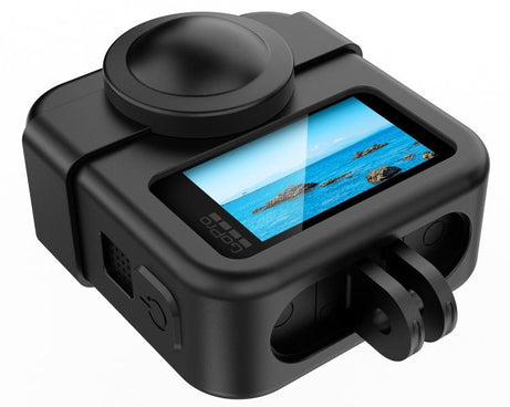 Body Silicone Protective Shell with Dual Lens Caps Cover & Strap & Battery Side Cover