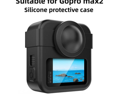 Body Silicone Protective Shell with Dual Lens Caps Cover & Strap & Battery Side Cover