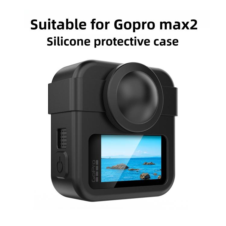 Body Silicone Protective Shell with Dual Lens Caps Cover & Strap & Battery Side Cover
