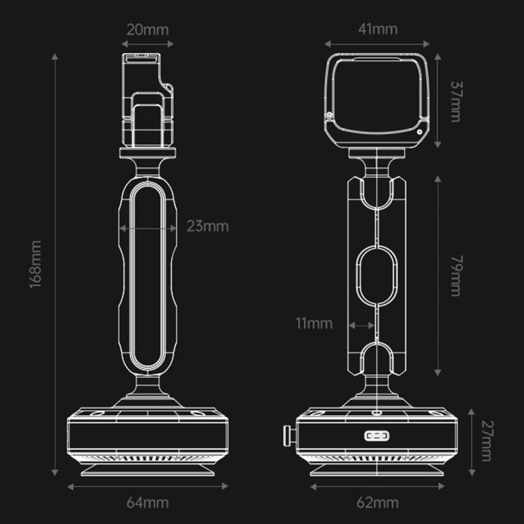 DJ3 Aluminum alloy Vacuum Suction Mount Accessory Expansion Action Camera Car Shooting Bracket for DJI Osmo Pocket 3