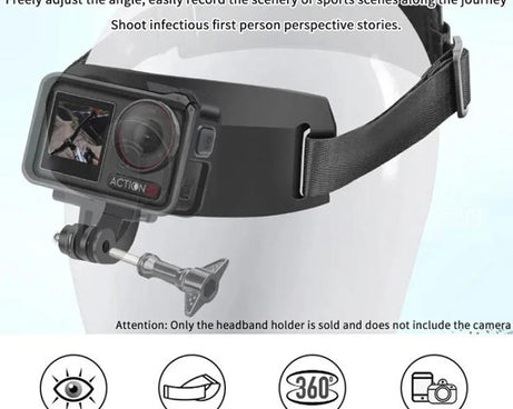 For DJI Action 5 Pro / 4 / 3 Hands-Free Driving Recorder & Sports Camera Mount Head Strap