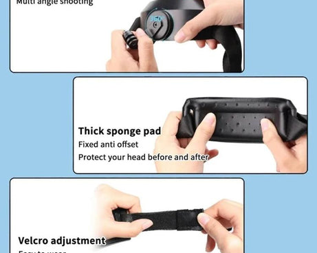 For DJI Action 5 Pro / 4 / 3 Hands-Free Driving Recorder & Sports Camera Mount Head Strap