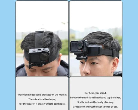 For DJI Action 5 Pro / 4 / 3 Hands-Free Driving Recorder & Sports Camera Mount Head Strap