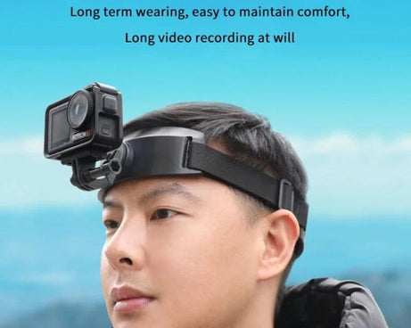 For DJI Action 5 Pro / 4 / 3 Hands-Free Driving Recorder & Sports Camera Mount Head Strap