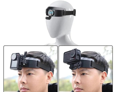 For DJI Action 5 Pro / 4 / 3 Hands-Free Driving Recorder & Sports Camera Mount Head Strap