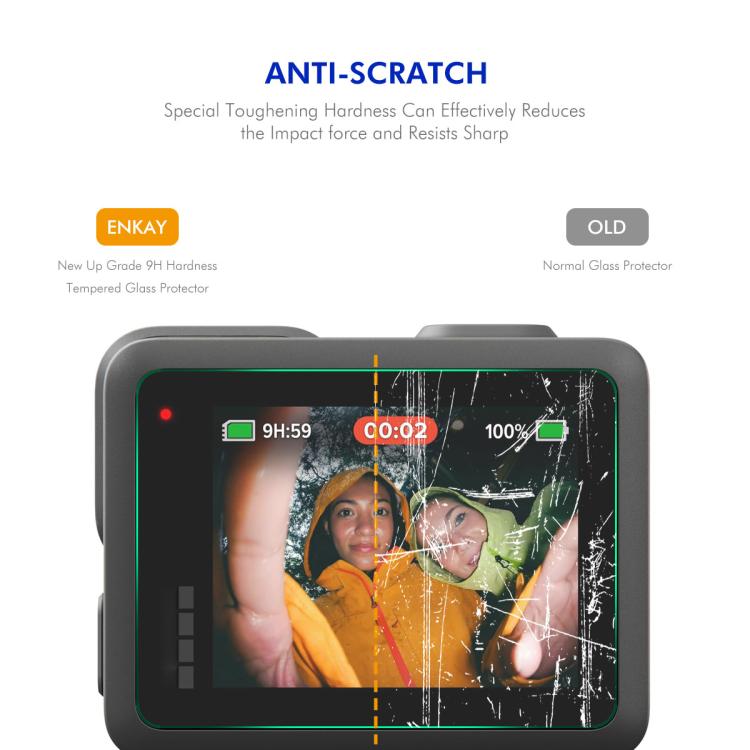 2 Sets ENKAY 0.2mm 9H Tempered Glass Screen Protector Front ＆ Back Camera Film