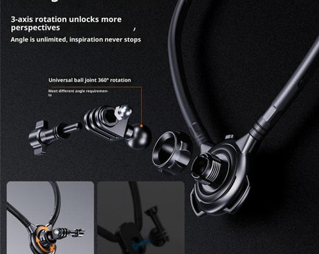 G01 Rotatable Neck Holder Bracket For DJI, GoPro, Insta360, and other Action Cameras