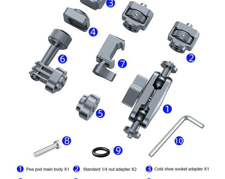 SX-Pj29 For Camera Photography 360 Degree Adjustable Magic Arm Bracket Dual Ball Head Anti-Slip Mount