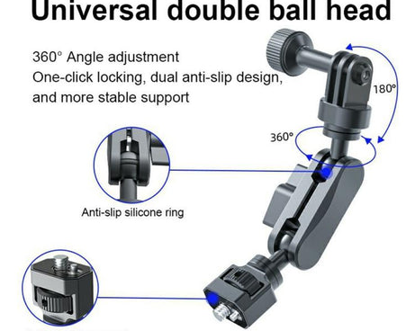 SX-Pj29 For Camera Photography 360 Degree Adjustable Magic Arm Bracket Dual Ball Head Anti-Slip Mount