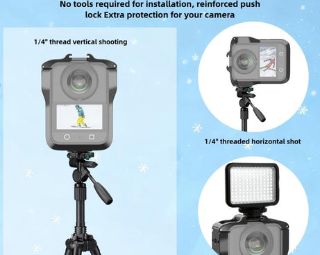 Aluminium Alloy Magnetic Quick Release Expansion Frame Cage, For DJI Osmo 360 Magnetic Quick Release