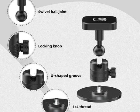 Quick Release Rotating Ball Head Magnetic Desktop Mount Base, Rotating Ball Head Base