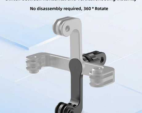 Centre Mounted Vertical Horizontal 360 Rotation Mount Adapter with Long Screw, For GoPro Action Camera