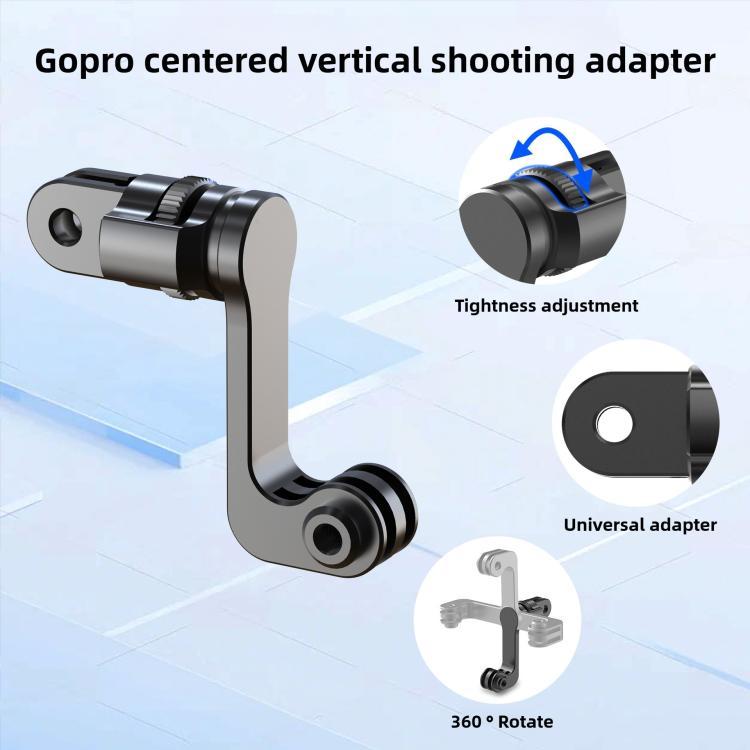 Centre Mounted Vertical Horizontal 360 Rotation Mount Adapter with Long Screw, For GoPro Action Camera