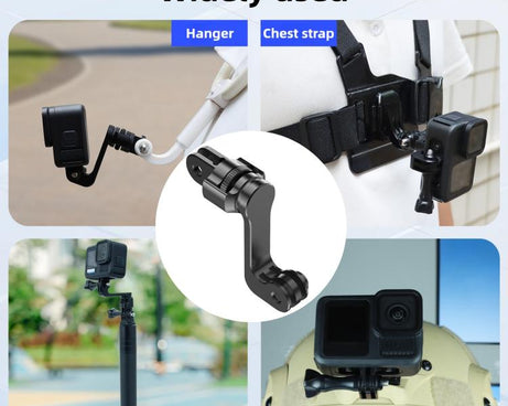 Centre Mounted Vertical Horizontal 360 Rotation Mount Adapter with Long Screw, For GoPro Action Camera