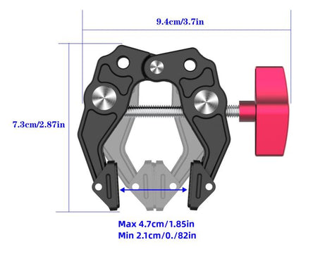 Multi-functional Aluminium Alloy Heavy-Duty Clamp Camera Extension Mount, Heavy-Duty Clamp