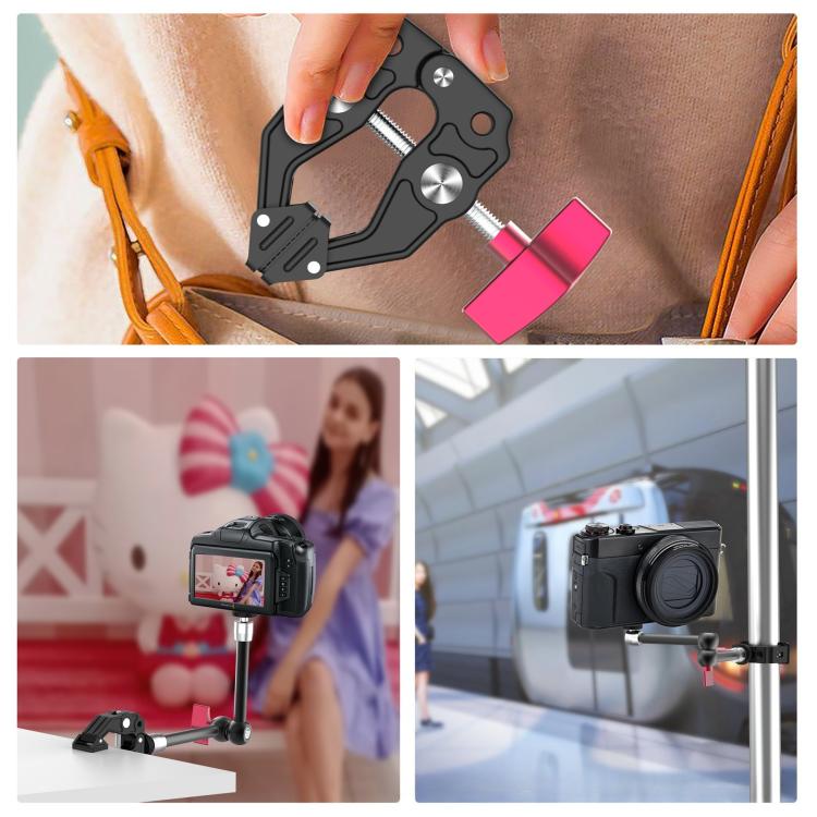 Multi-functional Aluminium Alloy Heavy-Duty Clamp Camera Extension Mount, Heavy-Duty Clamp