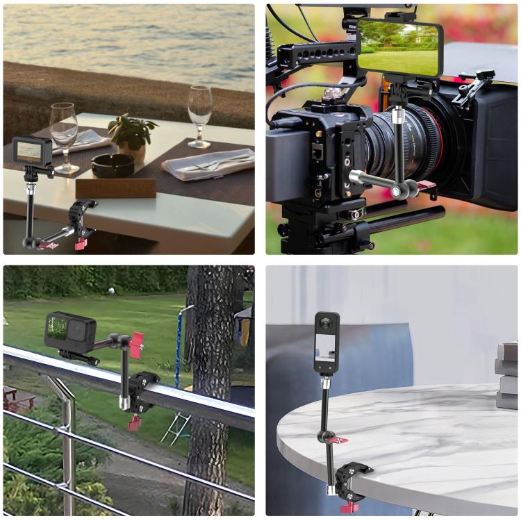 Multi-functional Aluminium Alloy Heavy-Duty Clamp Camera Extension Mount, Heavy-Duty Clamp
