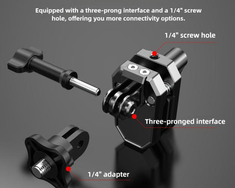 Aluminium Alloy Windscreen Clamp Adapter Mount Bracket with T-Screw