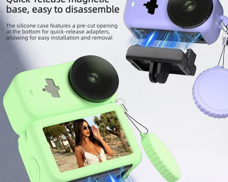 Transmission Module & Lens & Body 3 in 1 Silicone Shockproof Protective Cover with Lanyard, For DJI Osmo Nano